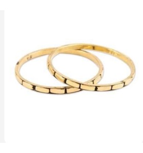 Handmade liner brass bangle set